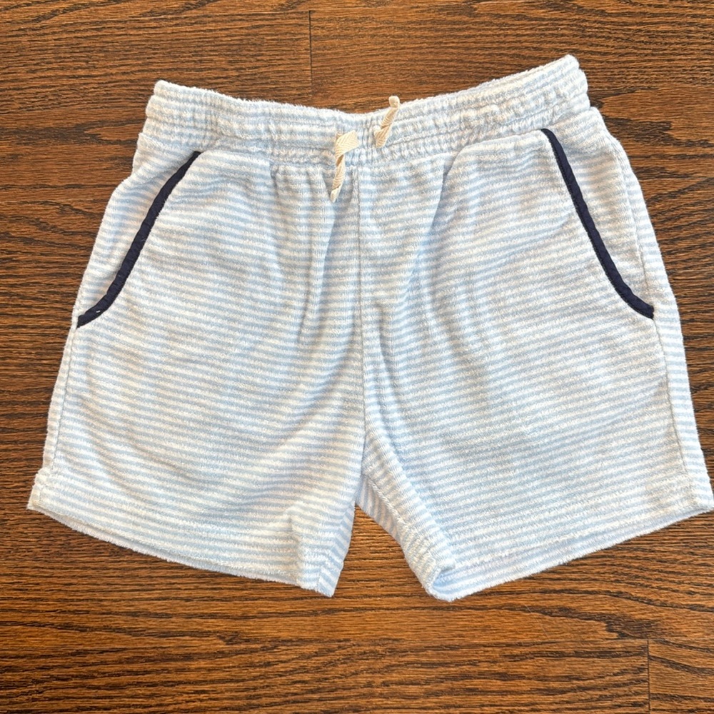 minnow boys powder blue stripe french terry short